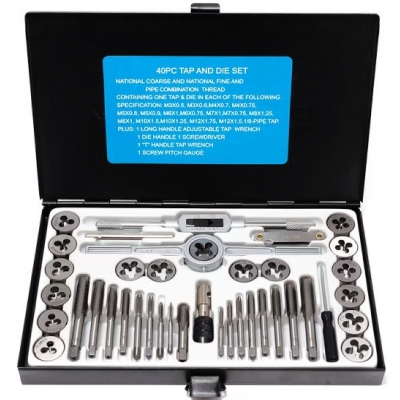 Juego profesional de machos y terrajas. Acero de Tungsteno 40PZ