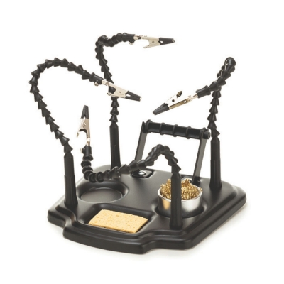 Soporte Profesional Ajustable para PCB con 4 Pinzas Articuladas – Con Dispensador de Estaño y Accesorios de Limpieza
