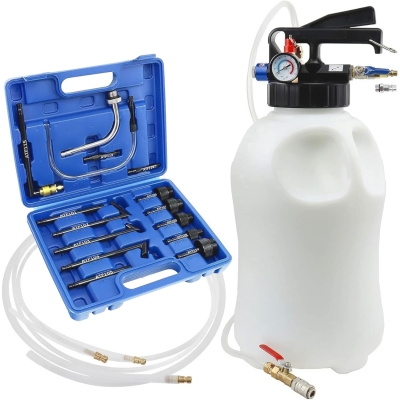 Extractor y rellenador de aceite para cajas de cambio neumático - 8 Litros + 13 Adaptadores