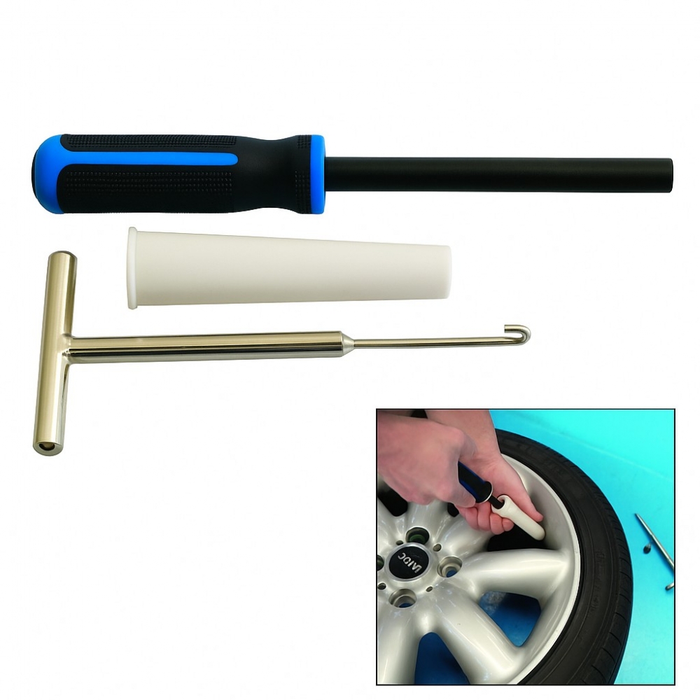 Extractor e Instalador de Válvulas de Neumáticos sin Desmontar la Rueda - Profesional para Coche, Moto y Vehículo Agrícola.