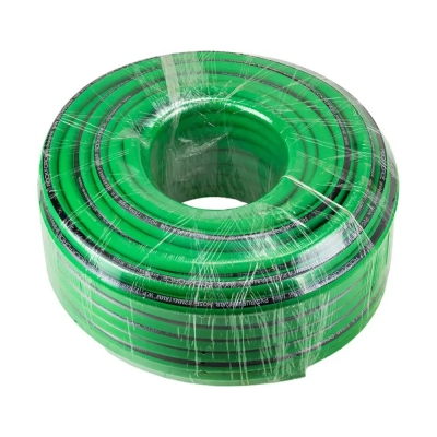 Bobina de 50 metros de manguera aire comprimido 12x18 mm, color verde, fabricada en caucho reforzado.