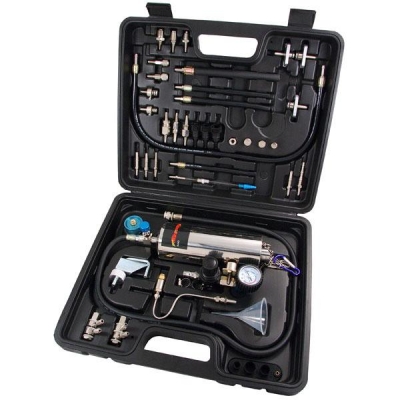 Máquina Limpieza Inyectores Gasolina Universal | Kit Profesional sin Desmontar, Adaptadores Multimarca, Depósito Acero