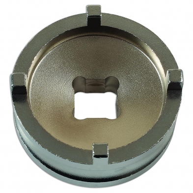 Vista inferior de la llave almenada para tuerca basculante Kawasaki 50 mm, muestra las 4 puntas de ajuste preciso.