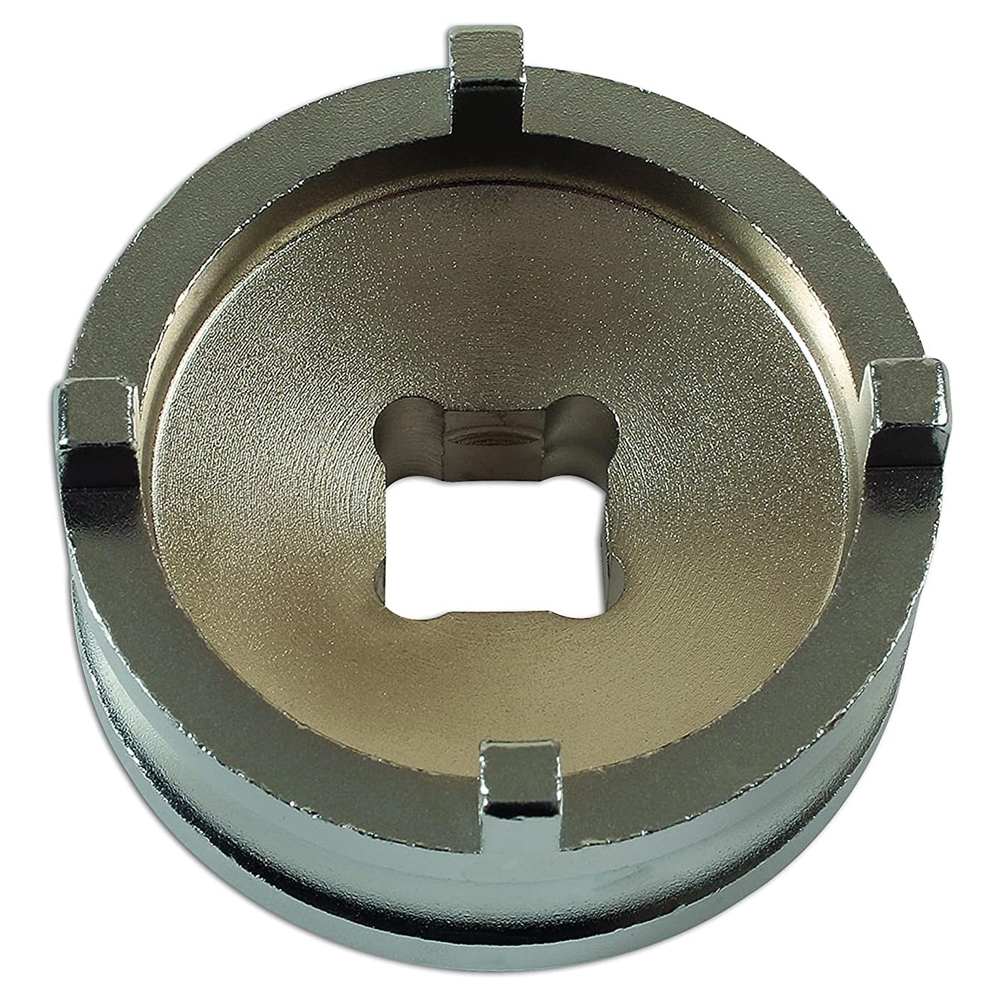 Vista inferior de la llave almenada para tuerca basculante Kawasaki 50 mm, muestra las 4 puntas de ajuste preciso.
