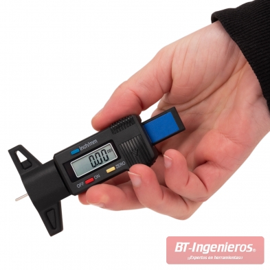 Medidor de profundidad digital, para medición de dibujo de neumáticos, zapatas de frenos, etc.