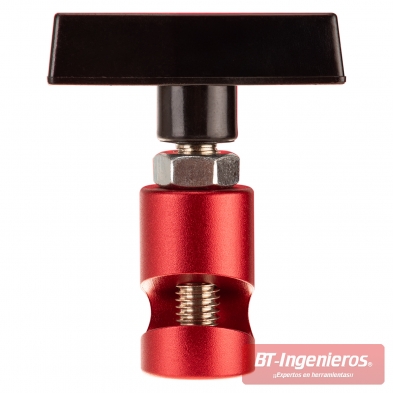 Pinza ajustable con tornillo de seguridad, compatible con vástagos de 10 a 13 mm.