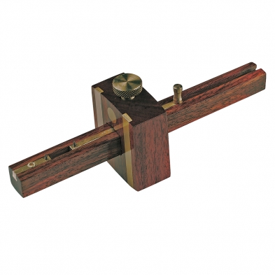 Gramil de doble punta para carpintería fabricado en madera maciza y latón. Longitud 230 Mm.