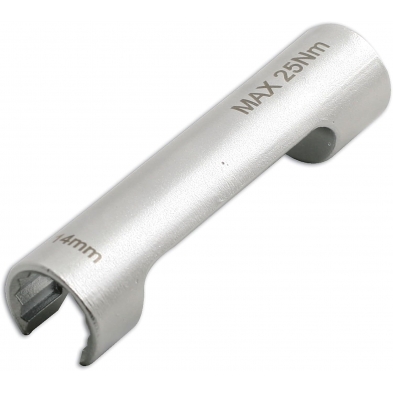 Llave especial 14 mm para inyectores Mercedes Sprinter, fabricada en cromo molibdeno, compatible con carraca de 3/8".