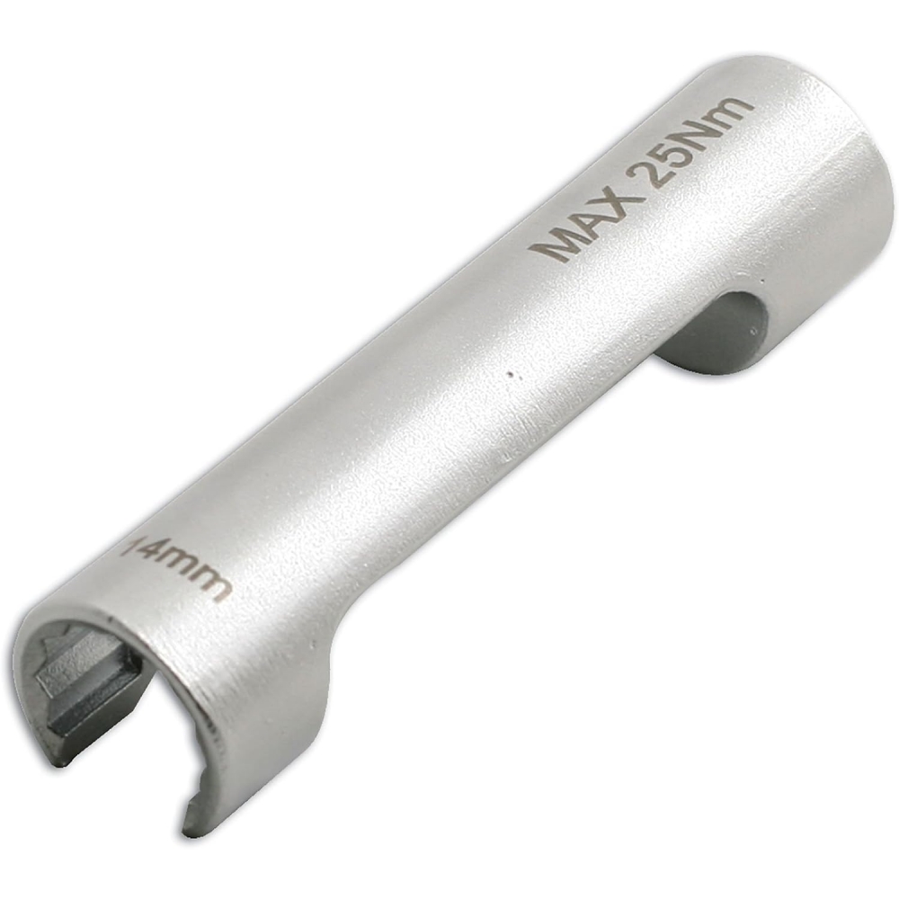 Llave especial 14 mm para inyectores Mercedes Sprinter, fabricada en cromo molibdeno, compatible con carraca de 3/8".