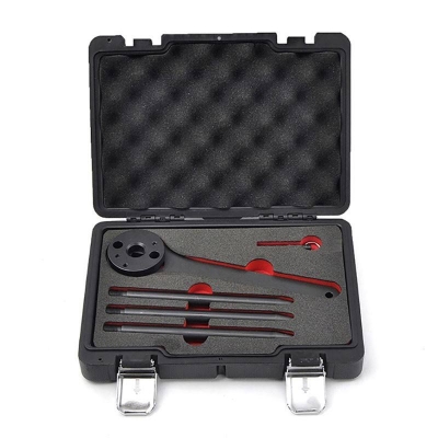Herramienta profesional de bloqueo de cigüeñal para VW Touareg y Phaeton V10 TDI con útiles OEM T10195 y T10200.