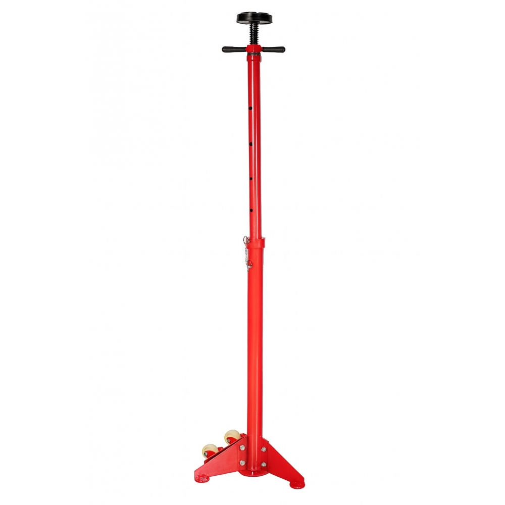 Soporte alto regulable con ruedas 750 kg para taller mecánico.
