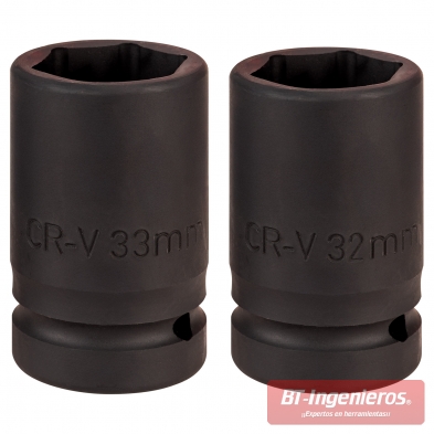 Vasos de impacto 32 mm y 33 mm incluidos en el set
