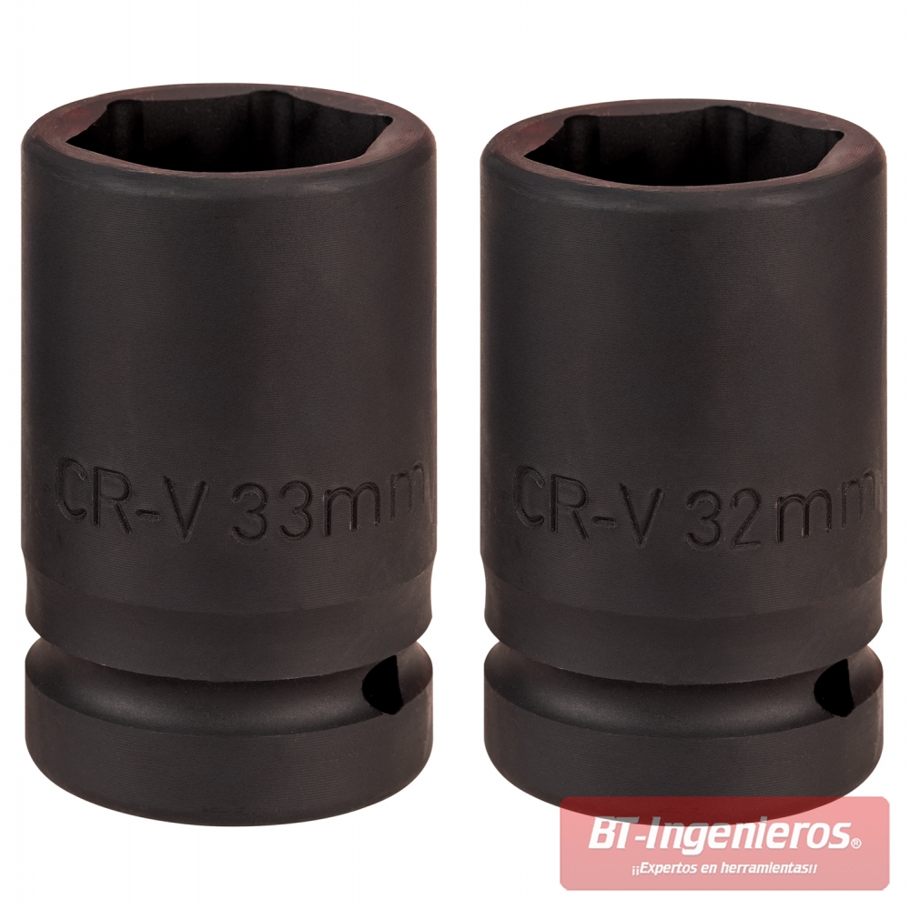 Vasos de impacto 32 mm y 33 mm incluidos en el set