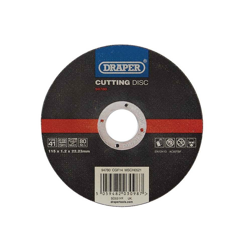 Disco de corte para acero inoxidable. Ø115 x 1.2 mm. Reforzado