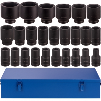 Juego Vasos de Impacto 1" Profundos 25 pzs | 17–75 mm Cr-Mo