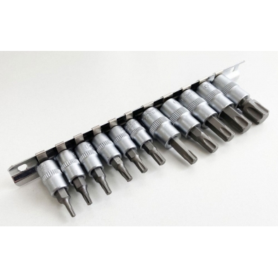Juego de 11 puntas torx medidas T10 a T60.