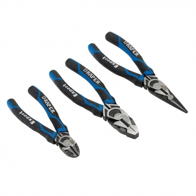 Set de alicates Draper Expert de corte 160 mm, universal 180 mm & punta larga 200 mm.