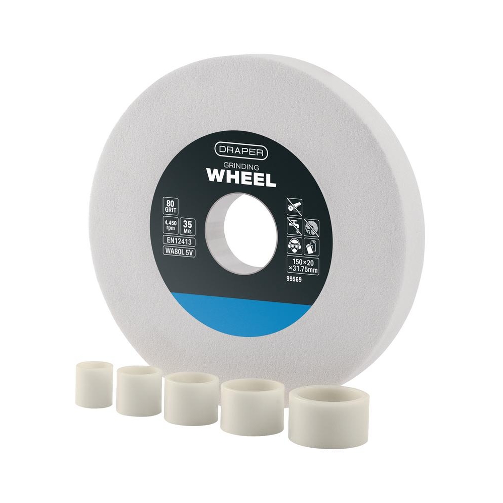 Piedra para amoladora de banco 150 x 20 mm.