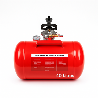 Inflador de nuemáticos Tubeless 40 L con gatillo y manómetro – Asentador rápido de talones para neumáticos sin cámara