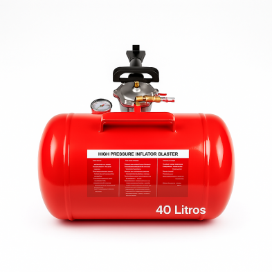 Inflador de nuemáticos Tubeless 40 L con gatillo y manómetro – Asentador rápido de talones para neumáticos sin cámara