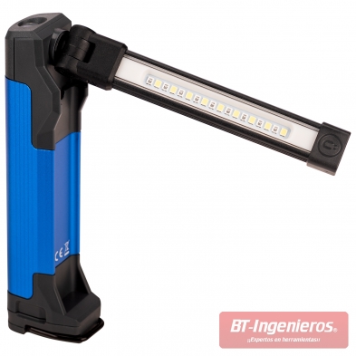 Lámpara recargable de taller con imán y cuerpo de aluminio resistente