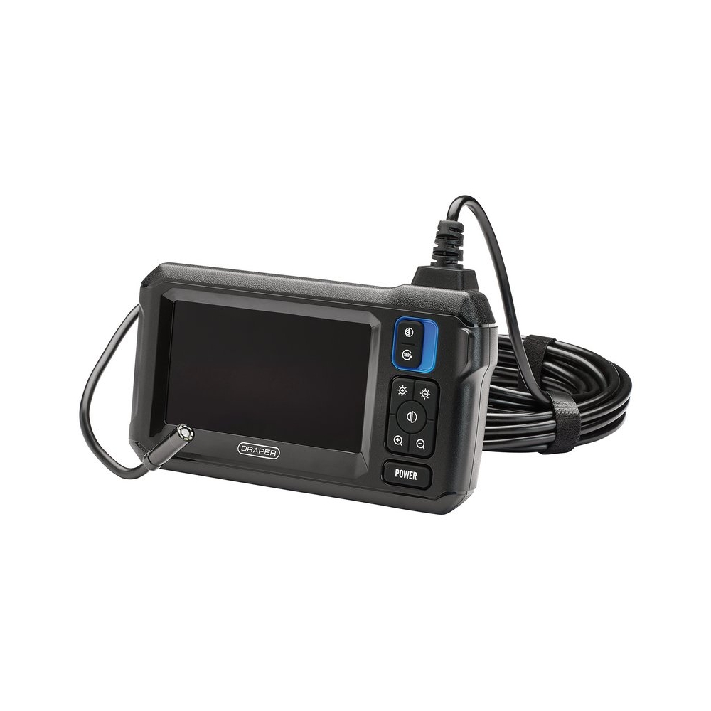 Endoscopio con pantalla y cable semirrígido IP67 para inspección mecánica e industrial.