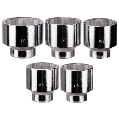 Juego de llaves vaso de 3/4" de 55 a 70 mm. 5 piezas