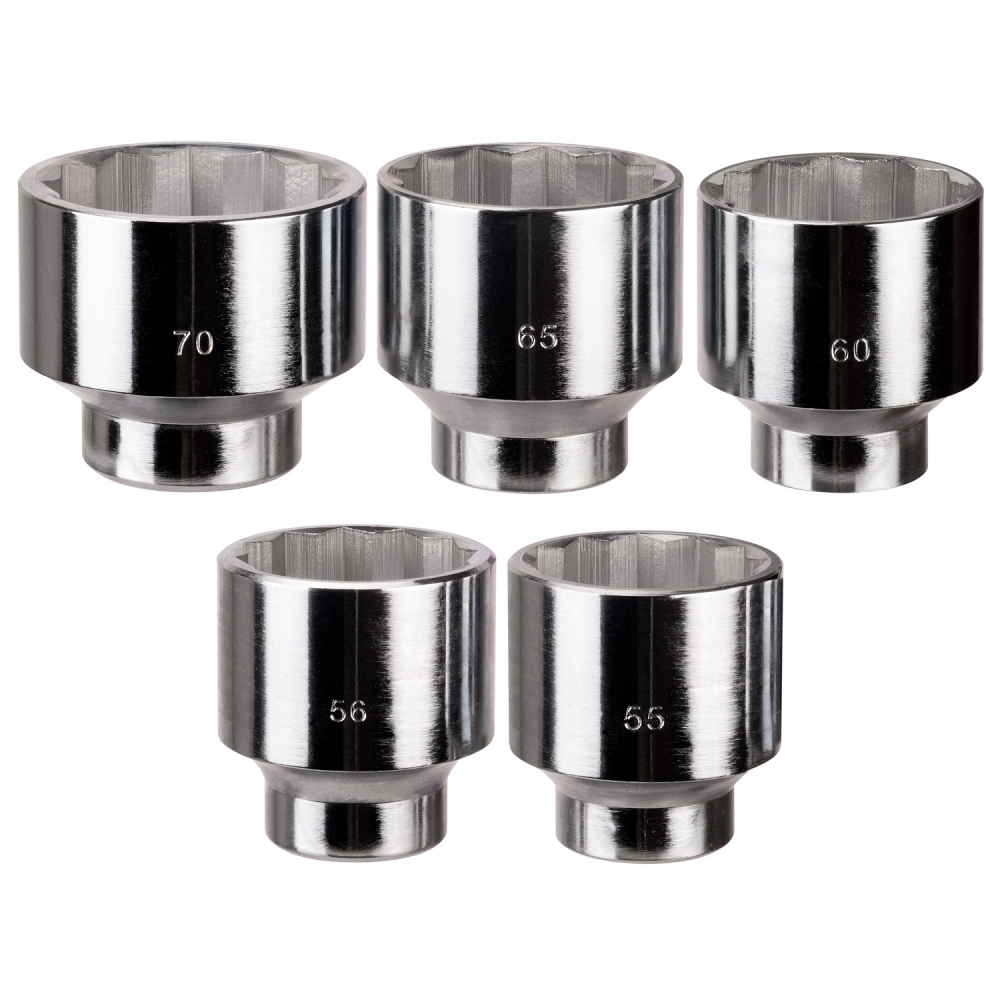 Juego de llaves vaso de 3/4" de 55 a 70 mm. 5 piezas