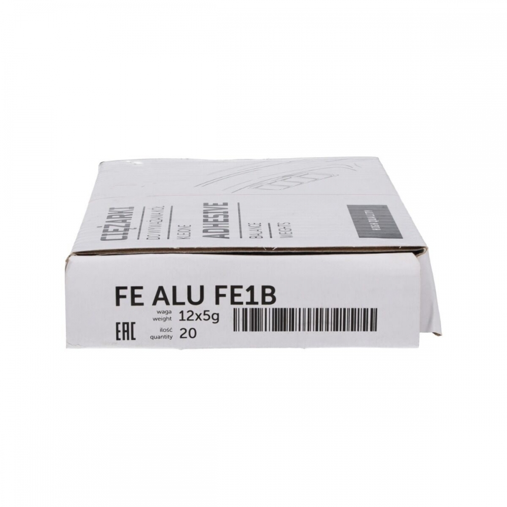 Embalaje exterior de contrapesos adhesivos Invento para equilibrar llantas de aluminio.