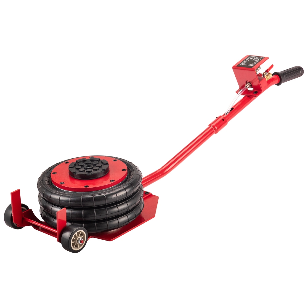 Gato neumático de triple bolsa 3 toneladas con mango largo y válvula de control.