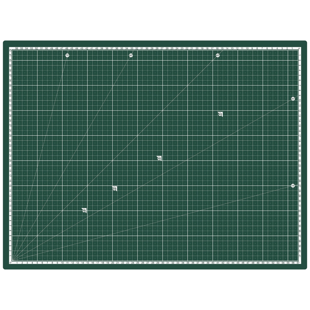Base de corte autocicatrizante A2 de PVC triple capa con cuadrícula métrica e imperial