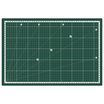 Base de corte autocicatrizante A3 de PVC triple capa con cuadrícula métrica e imperial