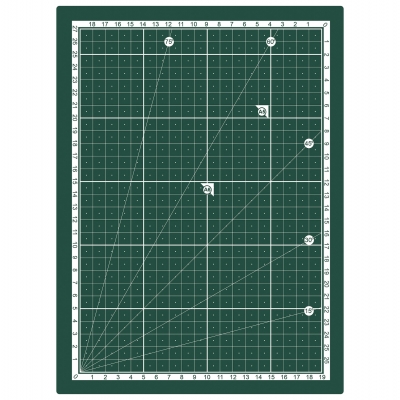 Base de corte profesional A1 vista completa con cuadrícula métrica e imperial