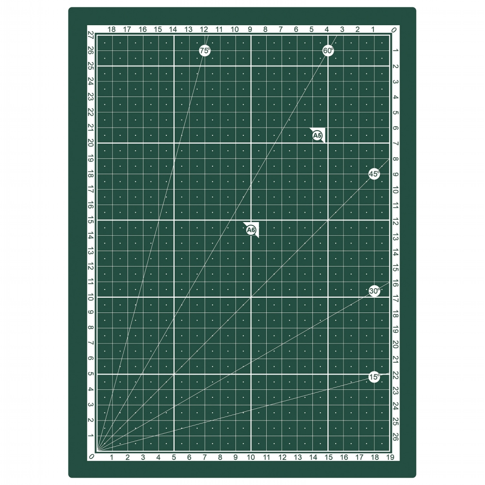 Base de corte profesional A1 vista completa con cuadrícula métrica e imperial