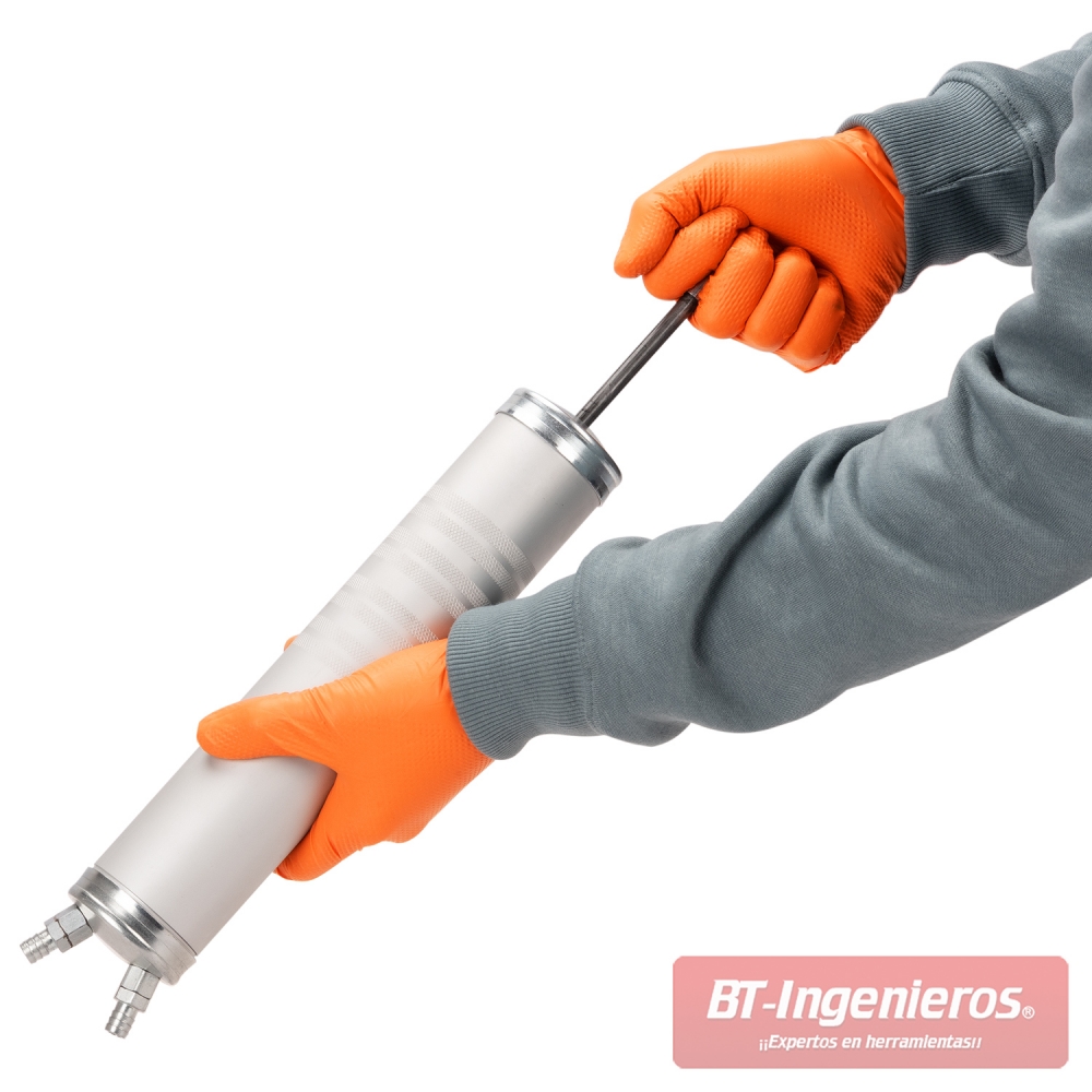 Bomba manual de succión y llenado con empuñadura metálica y tubo doble