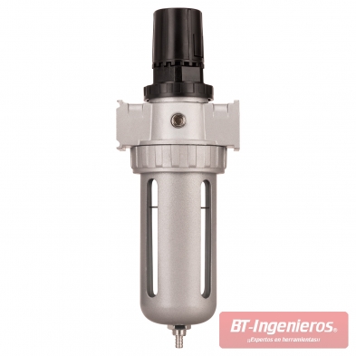 Filtro regulador 1/4" con manómetro integrado y purga inferior