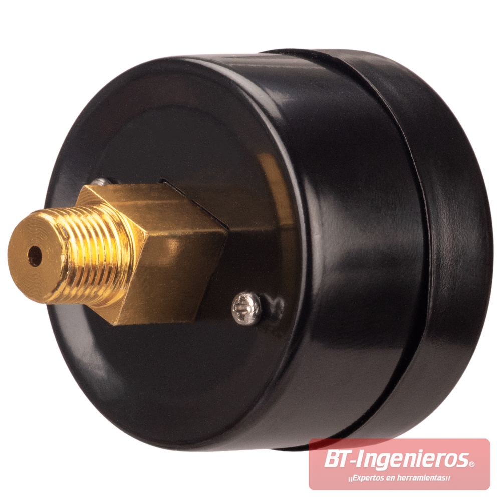 Conexión trasera del manómetro con rosca metálica