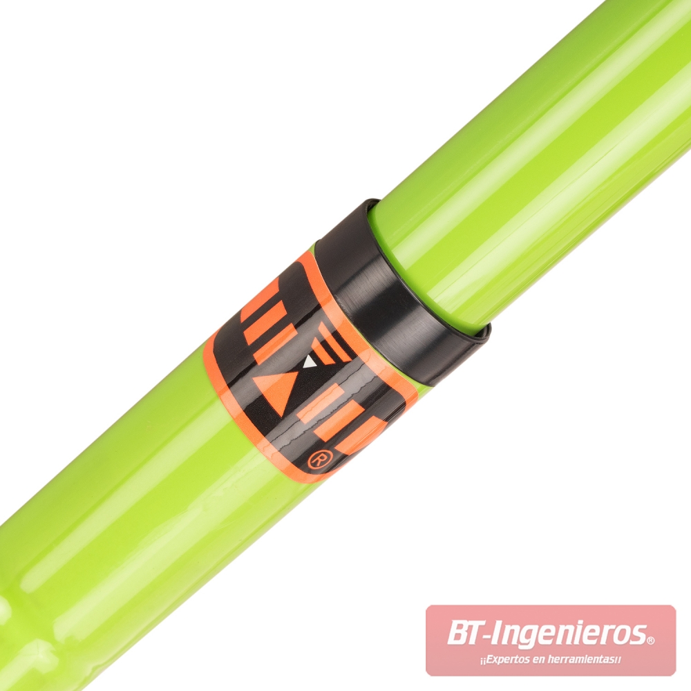 Pértiga telescópica ligera de color verde con recubrimiento anticorrosión