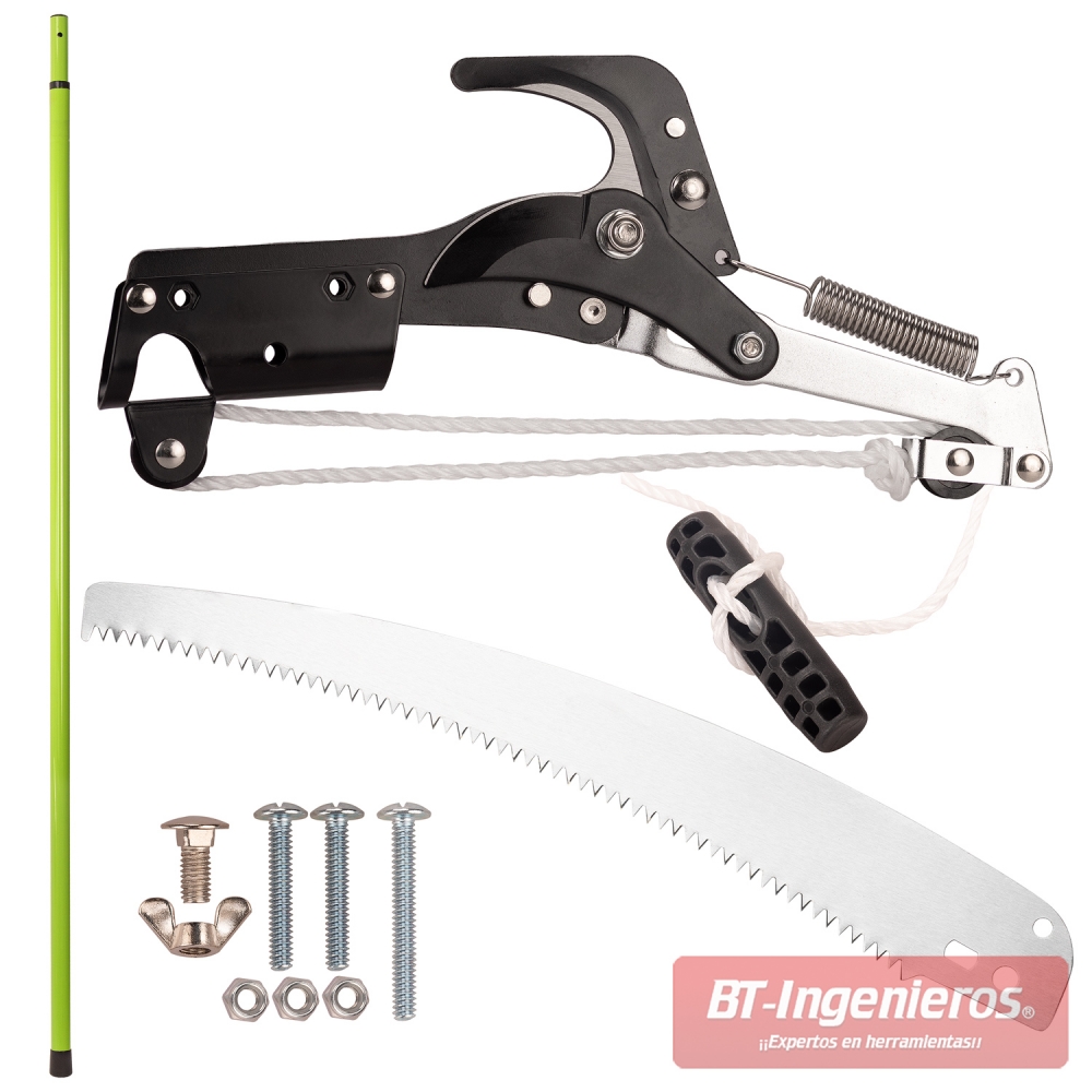 Kit completo de podadora de pértiga 3 m con sierra, tijera y accesorios de montaje