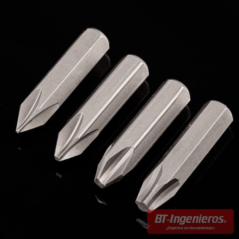 Pack de 13 puntas para destornilladores de impacto de alta resistencia acero Cr-V.