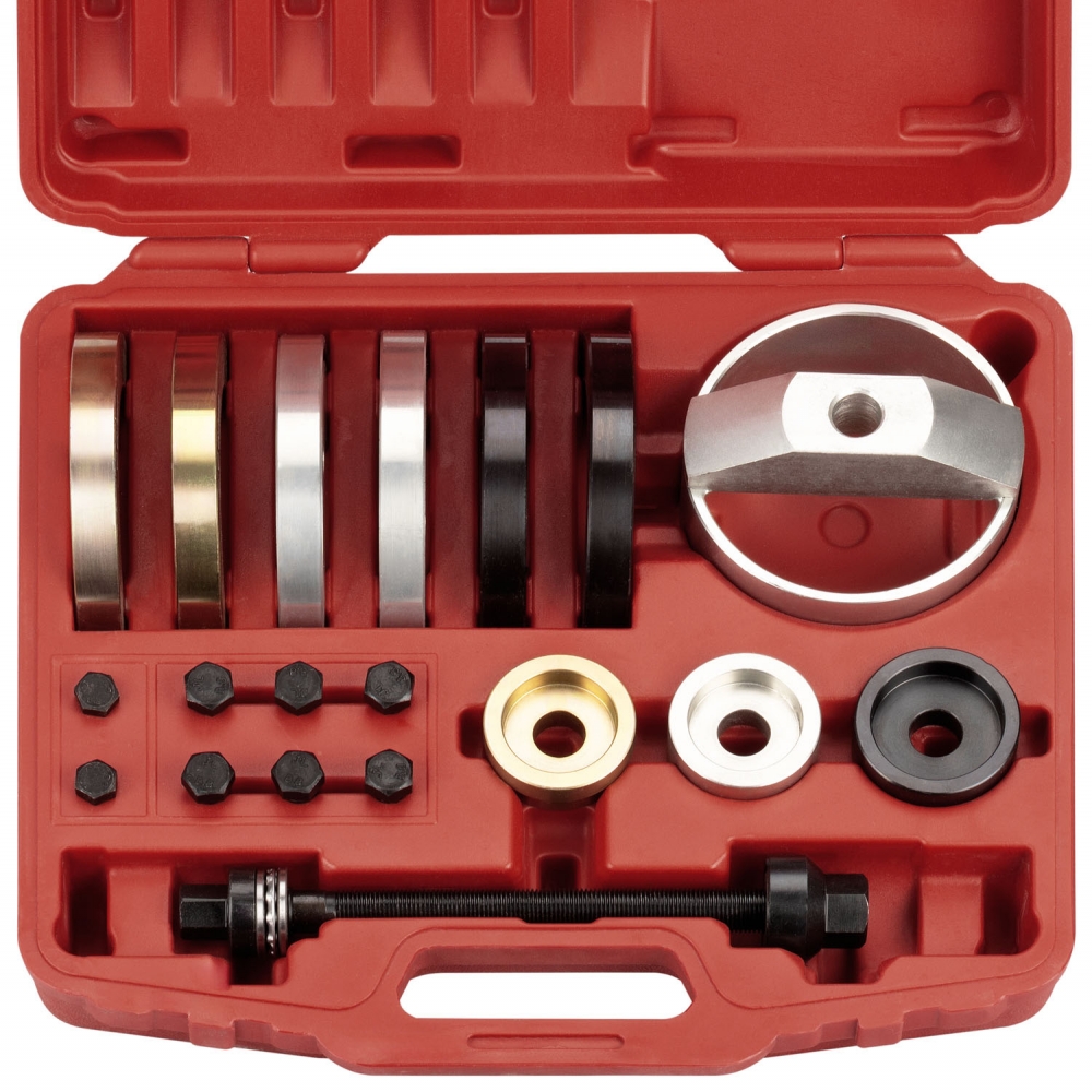 Vista superior del kit de herramientas para montaje de rodamientos VAG