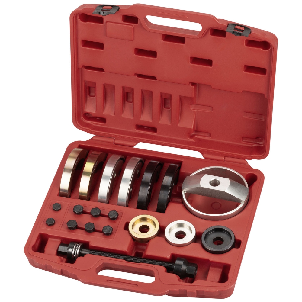 Kit montaje buje y rodamiento VAG 62–66–72 mm con campana y accesorios en maletín