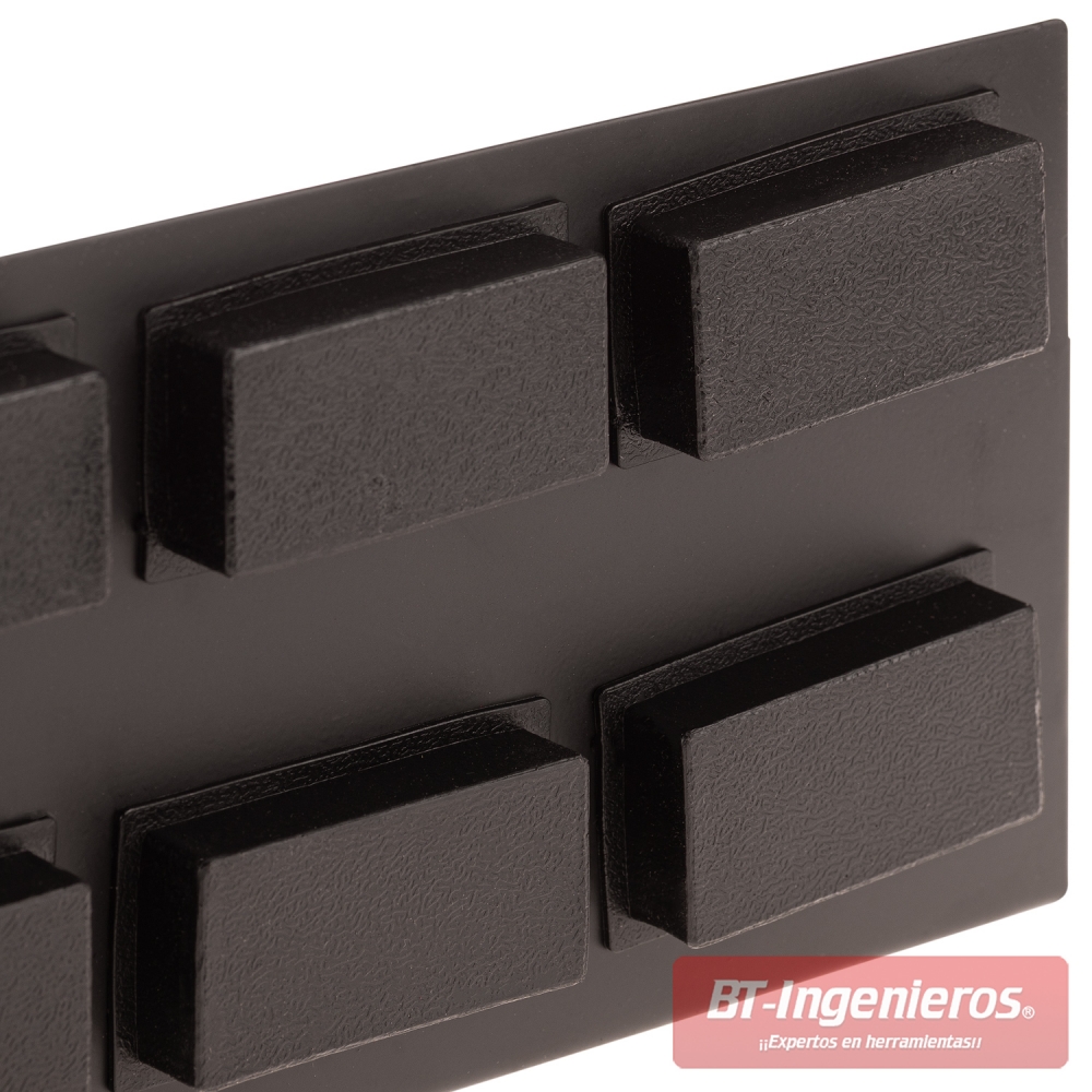 Detalle de los imanes con base de goma del soporte magnético profesional