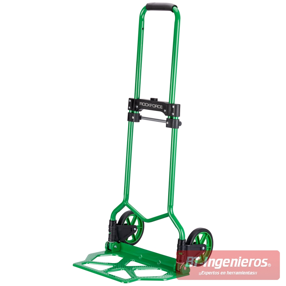 Carro de mano compacto con ruedas de goma y base metálica antideslizante