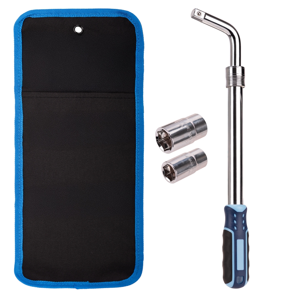 Mango ergonómico antideslizante de llave extensible para ruedas