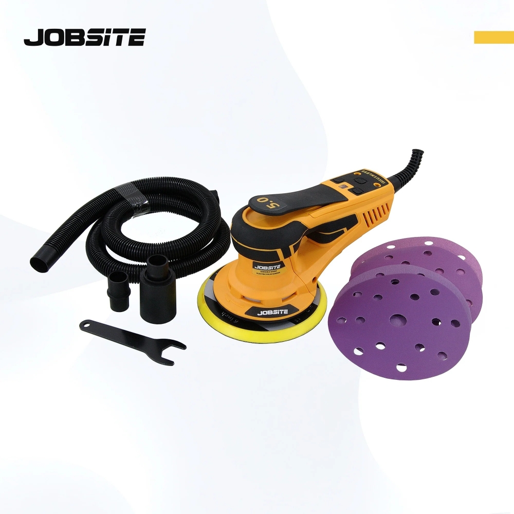 Lijadora excéntrica profesional Jobsite de 150 mm y 350 W con motor brushless.