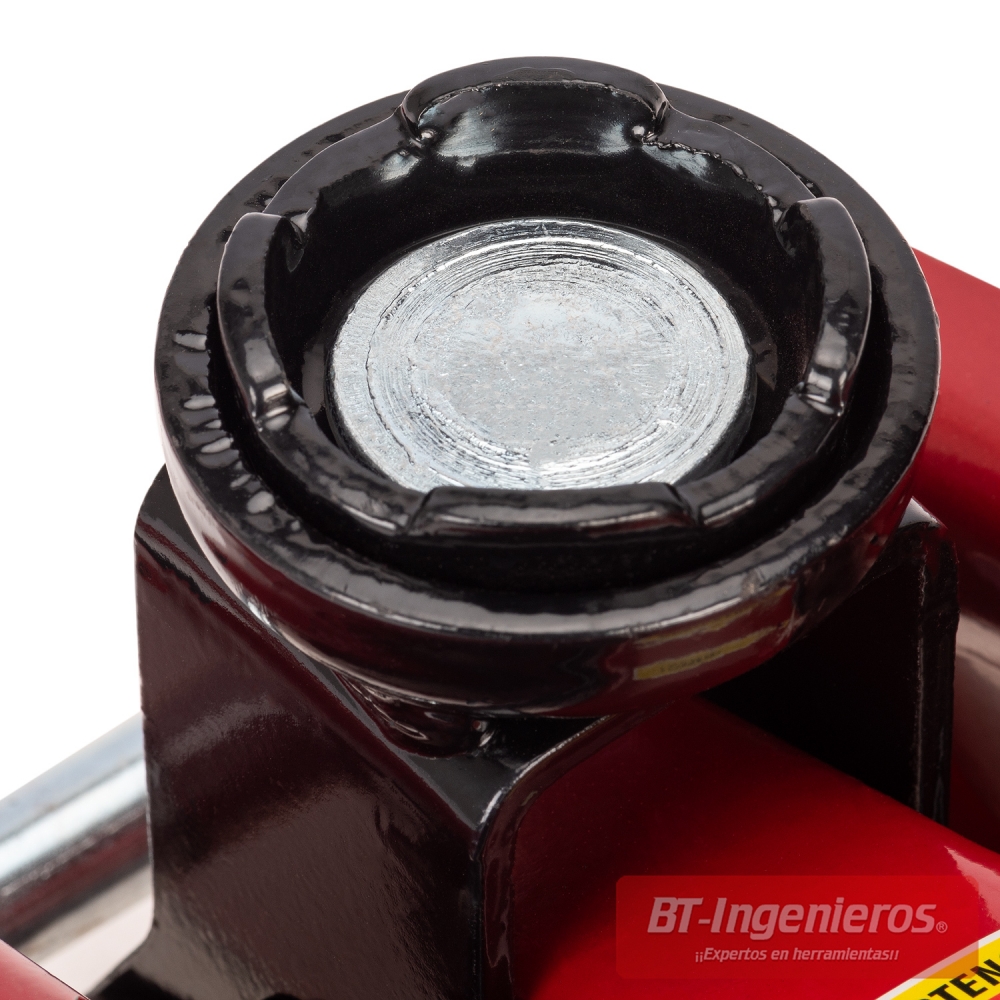 Plato de apoyo giratorio del gato hidráulico con superficie antideslizante.