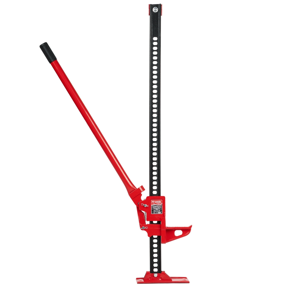 Gato de trinquete Piramide PRO 120 cm tipo Hi-Lift con palanca roja.
