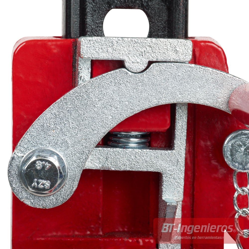 Detalle del seguro de inversión modo elevación y bajada del gato de trinquete 2.
