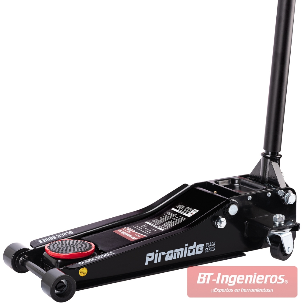 Gato hidráulico profesional 3T Piramide Black Series con palanca larga